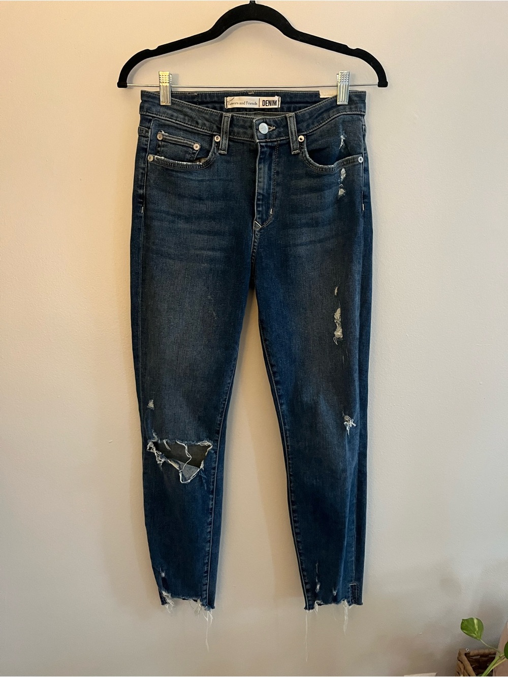 LOVER AND FRIENDS Distressed High Waist Denim Jeans
